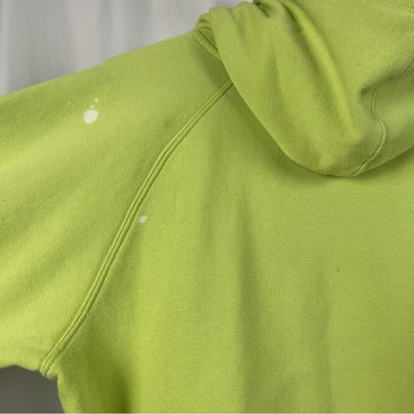 Champion Sport Stretch XL Oregon State OSU Lime Green Hoodie Hooded Distressed - Picture 6 of 9